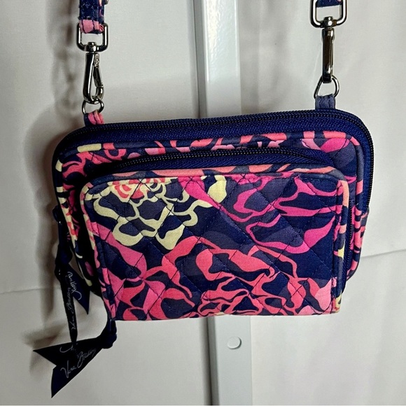 Vera Bradley Wristlet Crossbody Pink Blue small purse Travel wallet Abstract - Picture 3 of 8